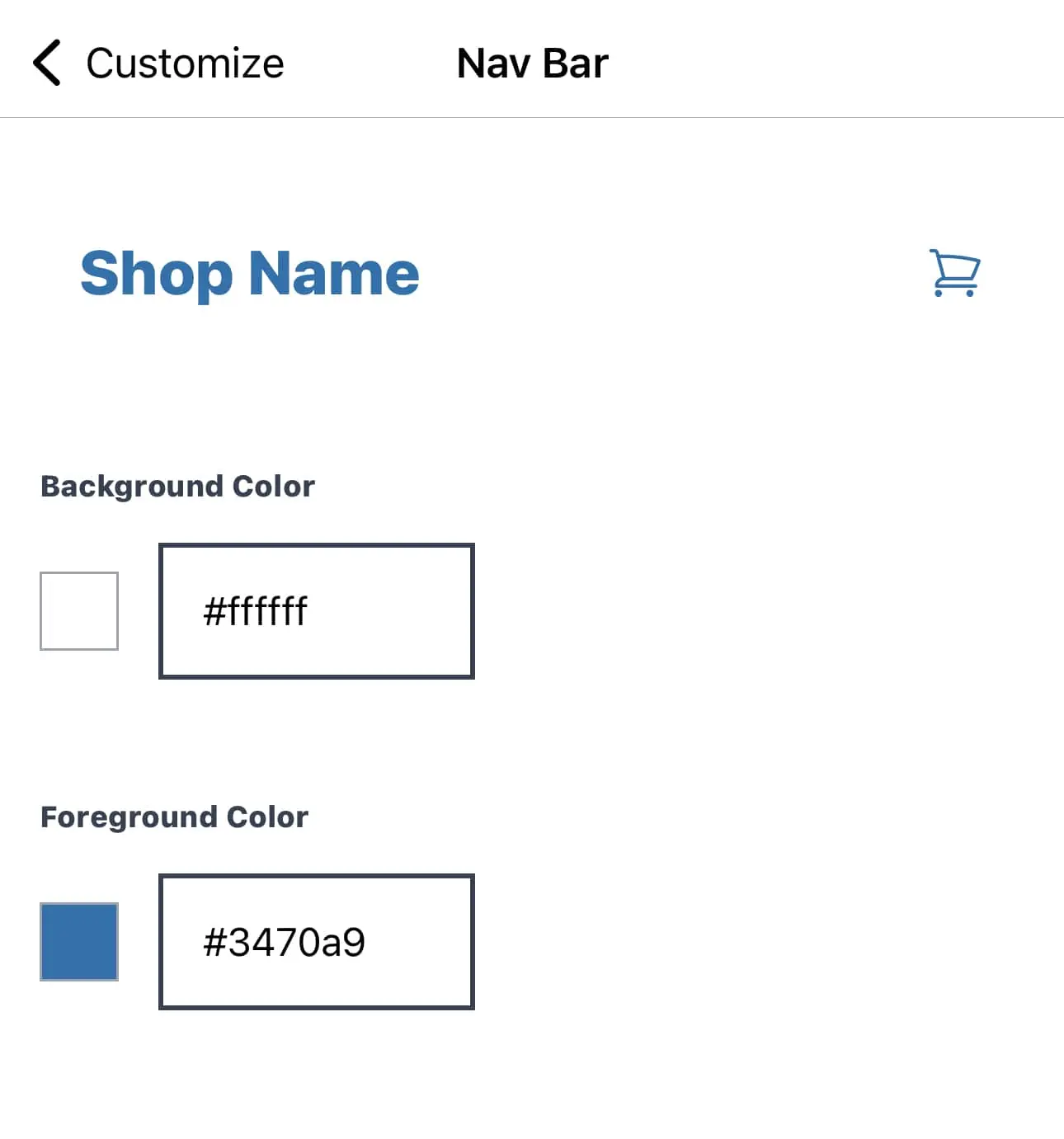 Nav bar customization